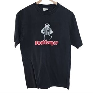 Footlonger Graphic T-Shirt Adult Humor Funny Gag Gift Men's Black Tee Medium
